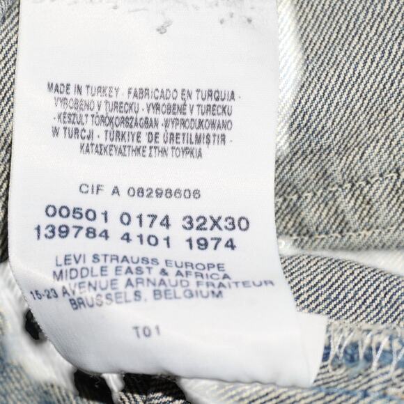 Vintage Levi’s 501 Button-Fly Cutoff Denim Shorts Men’s 32x30 – Made in Turkey - Picture 5 of 10